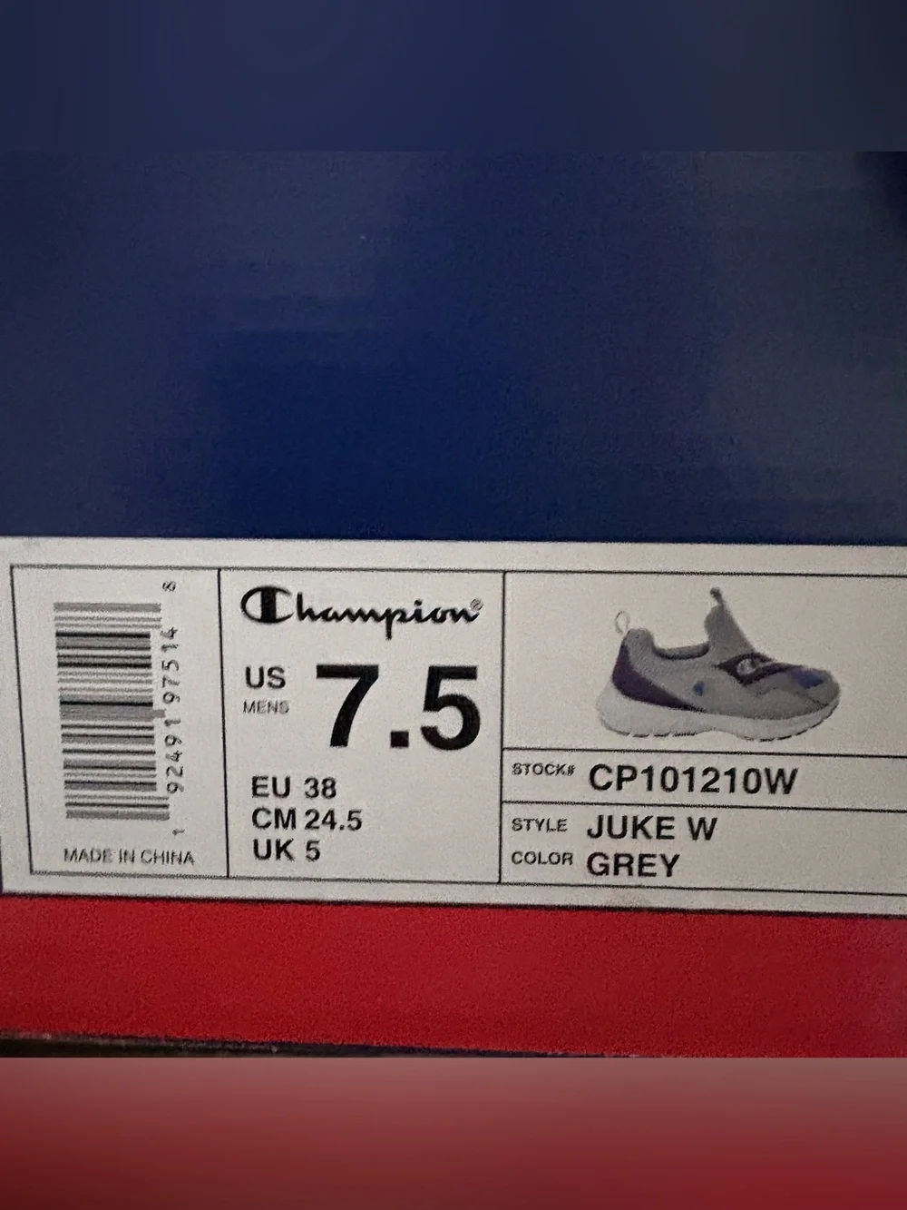 Champion Women's Gray and Purple Slip-On Athletic Sneakers No tags. New in box